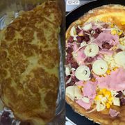 Massas e Omeletes: Omelete Completo (1/2 Pessoas) - Média (Ingredientes: Bacon, Milho, Mussarela, Palmito, Presunto)