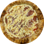 Tradicionais: Mio Bello - Pizza Individual (Ingredientes: Alho Crocante, Calabresa Artesanal, Catupiry, Cebola Roxa, Molho da Casa Com Tomates Pelados, Muçarela, Pimenta Calabresa)