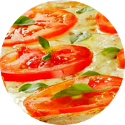 Tradicionais: 01-Marguerita - Pizza Grande Redonda (8 Fatia) (Ingredientes: Molho de Tomate, Mussarela, Tomate, Manjericão Fresco, Orégano)