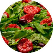 Especiais: 32-Rúcula - Pizza Grande Redonda (8 Fatia) (Ingredientes: Molho de Tomate, Mussarela, Tomate Seco, Rúcula Fresca, Orégano)