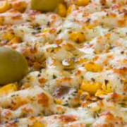 Presidenciais: 88-A Moda da Casa - Pizza Grande Quadrada (16 Fatias) (Ingredientes: Molho de Tomate, Mussarela, Frango Desfiado, Presunto, Milho, Ervilha, Uva Passas, Orégano)