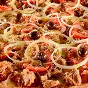 Tradicionais: 05-Atum - Pizza Grande Quadrada (16 Fatias) (Ingredientes: Molho de Tomate, Mussarela, Atum, Orégano, Cebola)