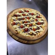 Salgadas: CUPIM 2 - Pizza Grande (Ingredientes: Cebola Roxa, Cream Cheese, CUPIM, MOLHO DE TOMATE, Mussarela, Orégano, QUEIJO COALHO, Tomate cereja)
