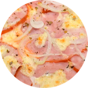Especiais: 34-Lombo Canadense - Pizza Grande Redonda (8 Fatia) (Ingredientes: Molho de Tomate, Mussarela, Lombo Canadense, Catupiry, Orégano)