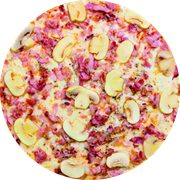 Especiais: 38-Siciliana - Pizza Grande Redonda (8 Fatia) (Ingredientes: Molho de Tomate, Mussarela, Tomate, Bacon, Champignon, Orégano)