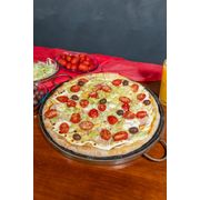 Especiais 3: 88.Saborosa - Pizza Grande (Ingredientes: Molho da Casa, Mussarela, Peito de Peru, Cream Cheese, Alho Poró, Tomate Cereja, Parmesão, Azeitona)