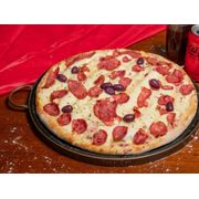 Especiais 3: 103.Portuguesa Super - Pizza Grande (Ingredientes: Molho da Casa, Palmito, Ervilha, Ovo, Cebola, Presunto, Mussarela, Catupiry Original, Calabresa, Azeitona)