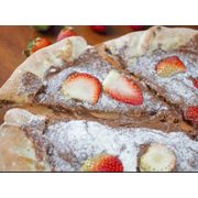 Doces: 114.Nutella Com Ninho e Morango - Pizza Grande (Ingredientes: Nutella, Ninho, Morango)