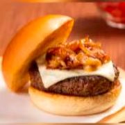 Sanduíches Artesanais: 114-Fraldinha Burguer - Sanduíche (Ingredientes: Hambúrguer de Fraldinha, Bacon, Mussarela, Alface, Tomate, Cebola Roxa, Molho Especial da Casa)