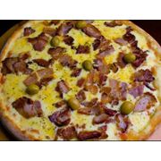 Promo 3: 41.Bacon I - Pizza Grande (Ingredientes: Molho da Casa, Bacon, Mussarela, Azeitona)