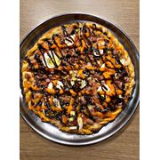Especiais: Americana Especial - Pizza Grande (Ingredientes: Bacon, barbecue, Cheddar, Molho, Mussarela, Orégano, Ovo, Tomate)