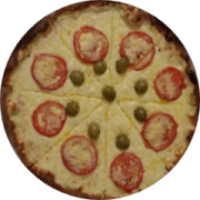 Variadas: 33-Napolitana - Pizza Grande (Ingredientes: Azeitona, Molho de Tomate, Mussarela, Orégano, Parmesão, Tomate)