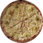 Variadas: 52-Canadense - Pizza Grande (Ingredientes: Azeitona, Catupiry, Cebola, Lombo Canadense, Molho de Tomate, Orégano, Parmesão)