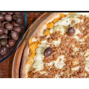 Especiais 3: Frango Super - Pizza Grande (Ingredientes: Molho da Casa, Frango Desfiado, Catupiry Original, Atum Sólido, Azeitona)