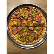 Especiais: Bolonhesa Especial - Pizza Grande (Ingredientes: Bolonhesa, Calabresa Fatiada, Molho, Mussarela, Orégano, Pimentão, Tomate)