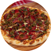 Salgadas: Copa Serrana - Pizza G (Ingredientes: Copa serrana fatiada, Mussarela, Orégano)