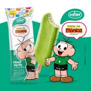 Picolé Kids: Picolé Turma da Mônica Maçã Verde e Chantilly - Sabor maçã verde com recheio de chantilly.