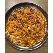 Especiais: Curitibana - Pizza Grande (Ingredientes: Bacon, Cheddar, Milho, Molho, Mussarela, Orégano, Presunto Picado)