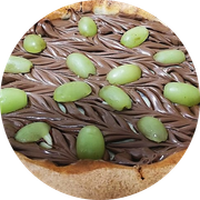 Doces: Choco Uva - Pizza Grande (Ingredientes: Chocolate ao Leite, Uva Verde)