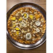 Especiais: Grega - Pizza Grande (Ingredientes: Atum, Molho, Mussarela, Orégano, Ovos, Palmito)