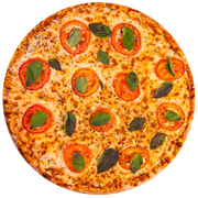 Tradicionais: Margherita - Pizza Família (Ingredientes: Tomates em Rodelas, Manjericão)
