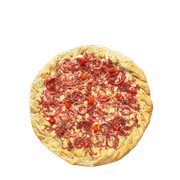 Salgadas: Mexicana - Pizza Família (Ingredientes: Calabresa Ralada, Cebola Roxa, Molho de Tomate, Mussarela, Orégano, Pimenta de Biquinho)