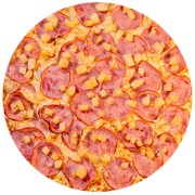 Tradicionais: Tropical - Pizza Família (Ingredientes: Lombo Canadense, Abacaxi)