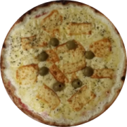 Variadas: 40-Quatro Queijos - Pizza Grande (Ingredientes: Azeitona, Catupiry, Molho de Tomate, Mussarela, Orégano, Parmesão, Provolone)