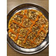 Especiais: Frango e Cheddar - Pizza Grande (Ingredientes: Cheddar, Frango, Molho, Mussarela, Orégano)