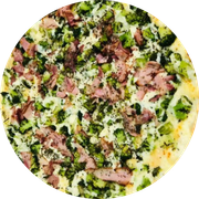 Premium: Brócolis Especial - Pizza Grande (Ingredientes: Molho, Brócolis, Mussarela, Alho Frito, Requeijão, Bacon)