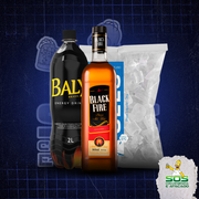 Kits de Whisky: Black Fire Tradicional + Baly 2L + 1 Gelo 3kg)