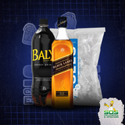 Kits de Whisky: Black Label + 01 Baly 2L + Gelo 3gk)