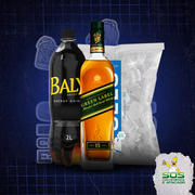 Kits de Whisky: Green Label + 01 Baly + Gelo 3kg)