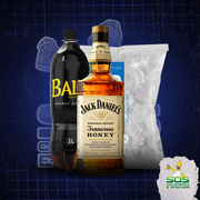 Kits de Whisky: Jack Daniels Honey 1L + 01 Baly 2L + 01 Gelo 3kg)