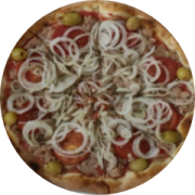 Variadas: 01-Atum - Pizza Grande (Ingredientes: Atum, Azeitona, Cebola, Molho de Tomate, Orégano, Tomate)