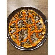 Nobres: Mignon com Cheddar - Pizza Grande (Ingredientes: Cebola, Cheddar, Mignon em Cubos, Mussarela, Orégano)