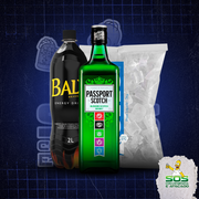 Kits de Whisky: Passport + 01 Baly 2L + 01 Gelo 3kg)