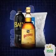 Kits de Whisky: White Horse + 01 Baly 2L + 01 Gelo 3kg)
