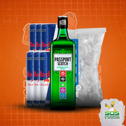whisky + red bull + gelo: Passport + 06 Red Bull + 01 Gelo 3kg)