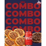 Combão Família: Meu Combo (5 esfiha de carne/1 brigadeiro/ 1 coca lata) - Nesse maravilhoso combo, preparamos 5 esfihas de carne + 1 esfiha doce de chocolate com granulado + 1 coca- cola lata de 350 ml ( podendo ser tradicional ou zero o disponivel em loja) Para aqueles dias sem vontade de cozinhar...HuuuumEsse combo é bom demais