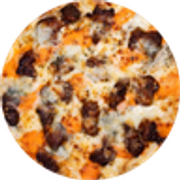 PIZZAS ESPECIAIS: MIGNON 5 FORMAGGIO - Pizza PEQUENA 25 cm /4 Fatias (Ingredientes: Catupiry, Cheddar, Filé Mignon, Gorgonzola, molho de tomate pelati,, Mussarela, Orégano, Parmesão, Tomate)
