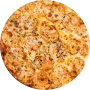 PIZZAS ESPECIAIS: CAMARÃO - Pizza PEQUENA 25 cm /4 Fatias (Ingredientes: CAMARÃO AO MOLHO, Mussarela, Orégano, Tomate Picado)