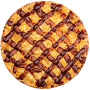 Doces: Banana Nevada - Pizza Família (Ingredientes: Chocolate Branco, Canela, Açúcar, Muçarela, Creme de Leite, Banana)