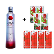 Combo: Combo Ciroc Red Berry 750ml C/ Redbull Melancia 250ml - 1 Ciroc Red Berry 750ml / 4 Red Bull Melancia 250ml / 4 Gelos de Melancia / 2 Copos 700ml