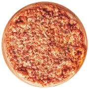Tradicionais: Bacon Com Cebola Temperada - Pizza Família (Ingredientes: Molho, Muçarela, Bacon, Cebola, Orégano)