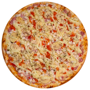 Especiais: Espanhola - Pizza Família (Ingredientes: Molho, Muçarela, Catupiry, Palmito, Tomate, Orégano)
