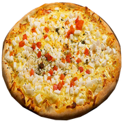 Tradicionais: Tropical - Pizza Família (Ingredientes: Molho, Muçarela, Palmito, Milho Verde, Tomate, Orégano)