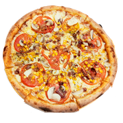 Especiais: Siciliana - Pizza Família (Ingredientes: Molho, Muçarela, Bacon, Catupiry, Calabresa, Ervilha, Orégano)