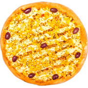 Promocionais: Frango com quejo - Pizza Família (Ingredientes: Molho, Muçarela, Frango Desfiado, Orégano)