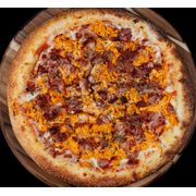 Tradicionais: Frango c/ Bacon - Pizza Família (Ingredientes: Bacon, Frango, Massa de Longa Fermentação, Molho da Casa, Mussarela, Orégano, Parmesão)